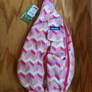 NWT KAVU Rope Sling Bag (Sunset Chevron)